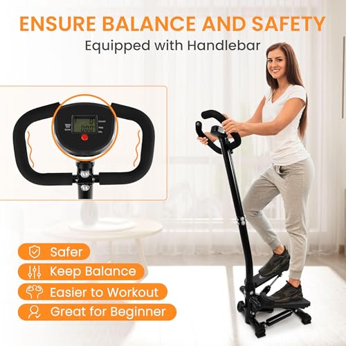 Steppers for Exercise, Stair Steeper with Resistance Bands, Portable Stepper Capable of Full-Body Exercise, Low Noise and Smooth, Bear 300 lbs