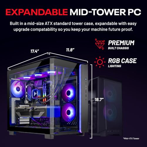 Skytech King 95 Gaming PC Desktop, Ryzen 7 9700X 3.8 GHz (5.5GHz Turbo Boost), NVIDIA RTX 5070 12GB GDDR7, 1TB Gen4 SSD, 32GB DDR5 RAM 6000 RGB, 850W Gold PSU, 360mm ARGB AIO, Wi-Fi, Win 11 Home