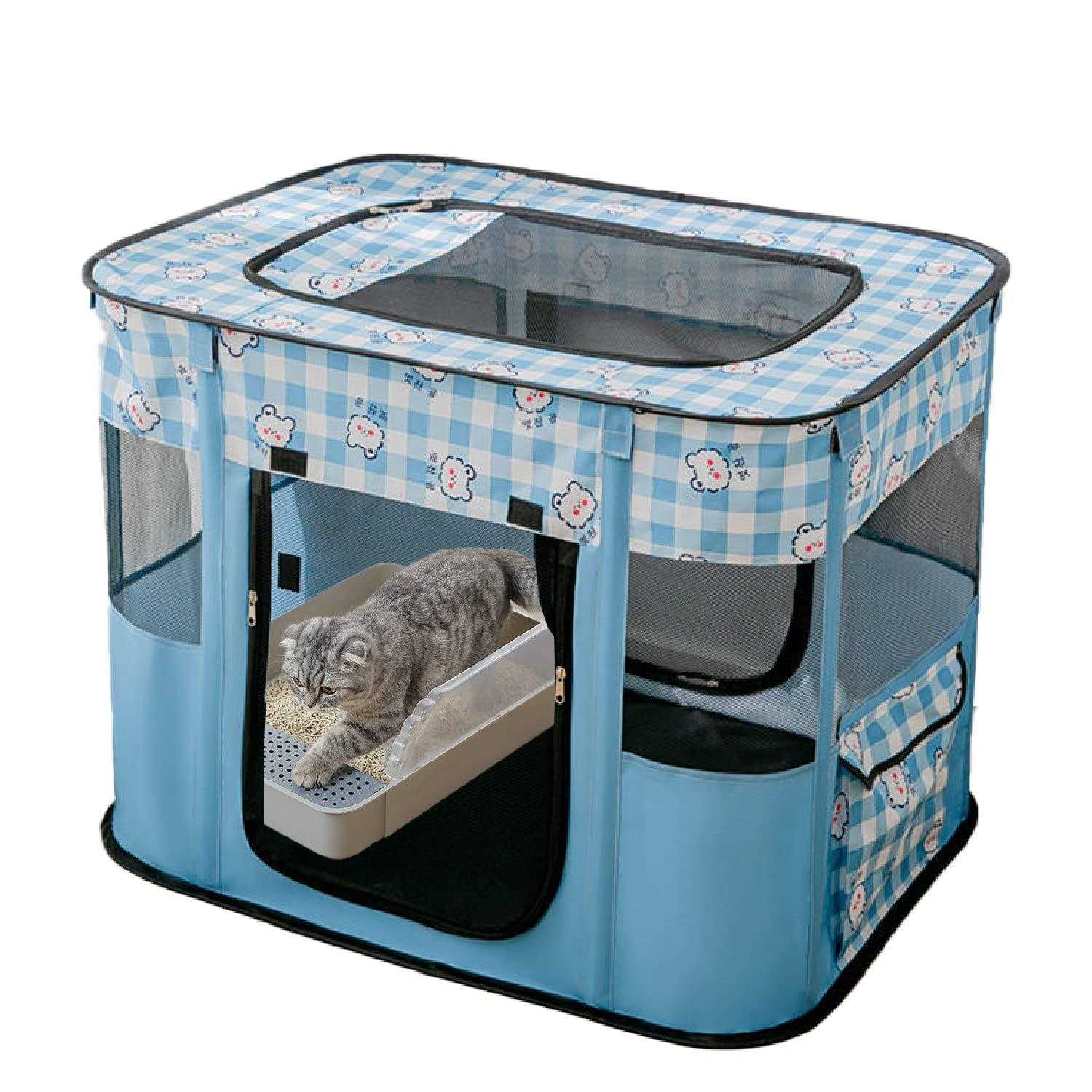 Carroza Portable Foldable Pet Playpen Collapsible Crates Kennel Playpen for Dog cat and Rabbit &Travel Playpen Outdoor or Indoor - Pet Supplies online store