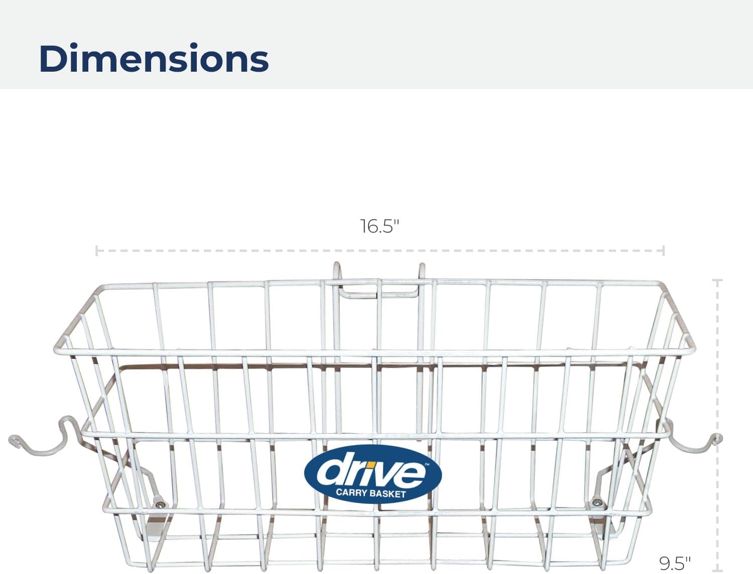 Drive Medical 10200B Walker Basket with Plastic Cup Holder, White