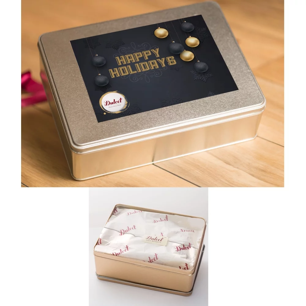 Happy Holidays Classic Bakery Gift Tin