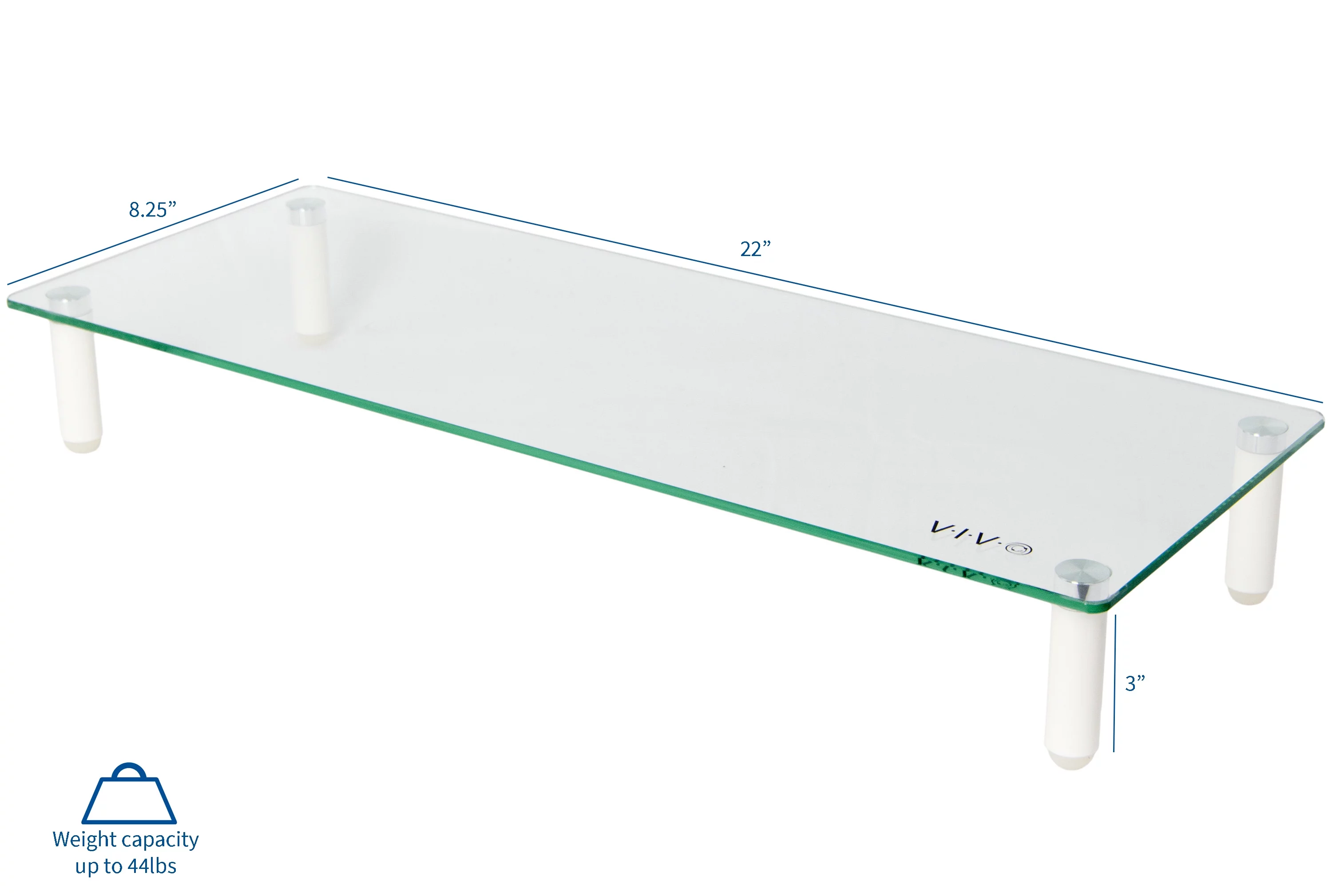 Glass Ergonomic Tabletop Riser / Desktop Stand for LCD Monitor, Laptop, and more