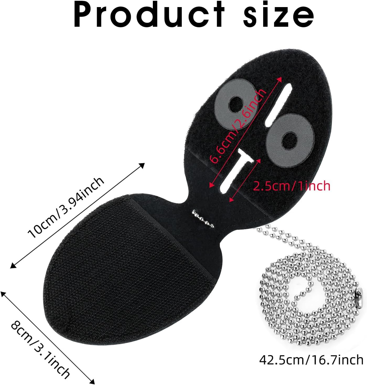 Police Badge Holder, Security Badge Holder Security Guard Badge Cowhide Universal Badge Holders Belt Clip,Metal Clip and Chain Included for Law Enforcement Officer Gifts (Black)