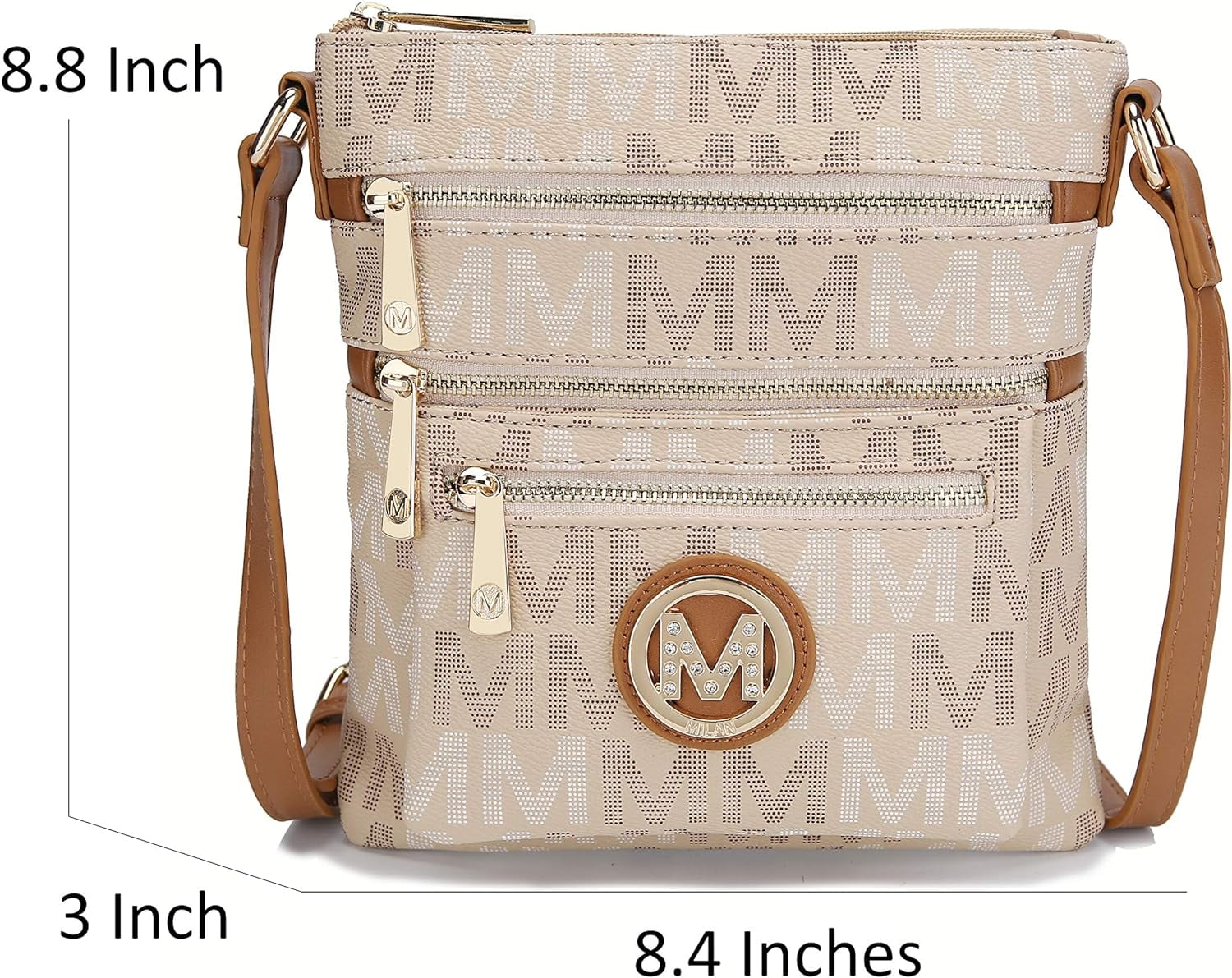 MKF Collection Beatrice M Signature Multi Compartments Crossbody by Mia K., Black