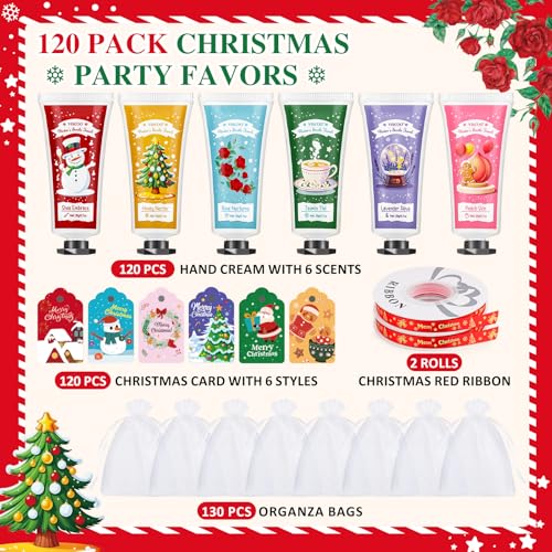 16 Pack Bulk Gifts, Lip Balm and Hand Cream Set, Stocking Stuffers for Women Teengirls, Christmas Gifts,Bridesmaid Gifts for Guests with Thank You Card Organza Bags,Thank You Gifts,Small Gifts