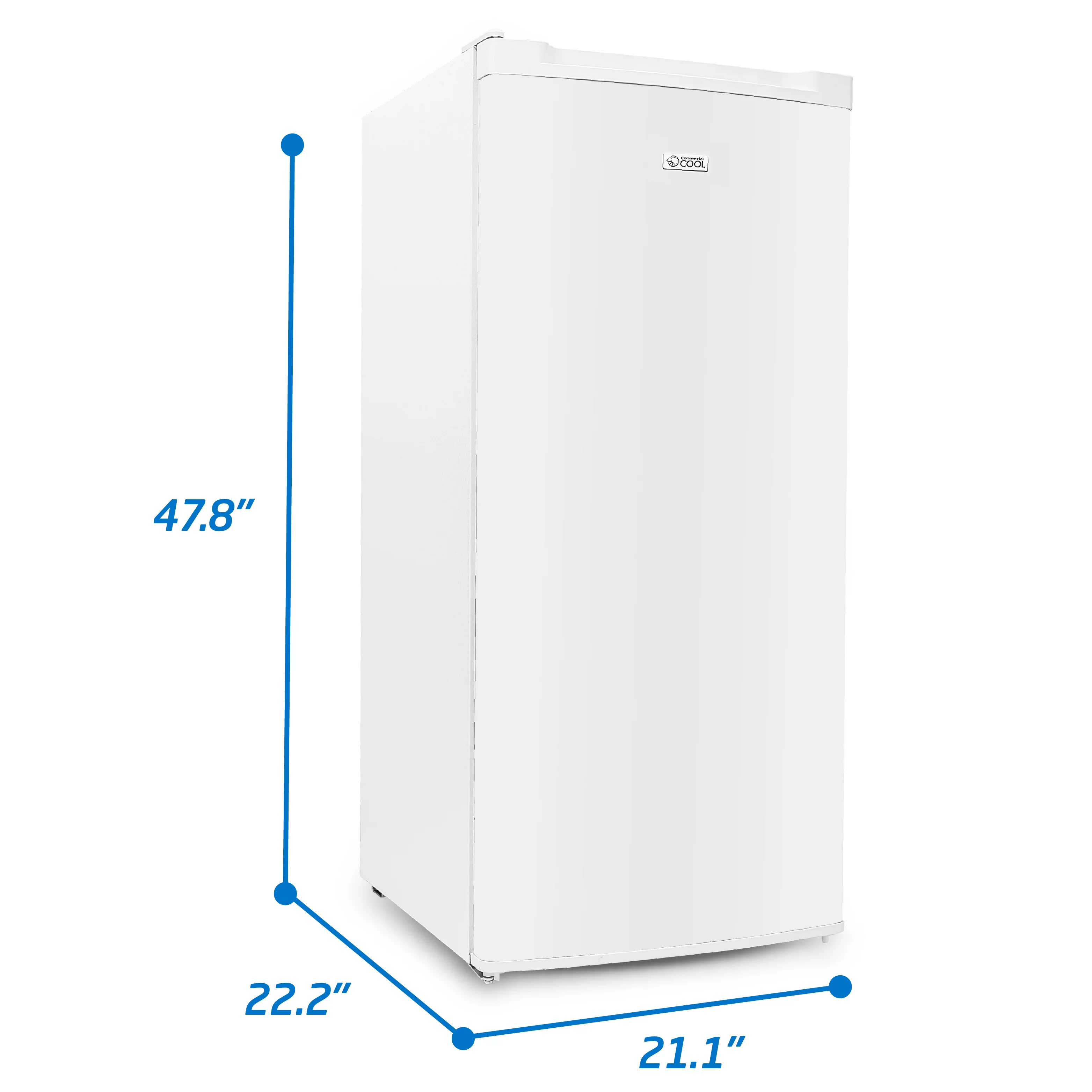 Commercial Cool Upright Freezer, Stand Up Freezer 5 Cu Ft with Reversible Door, White