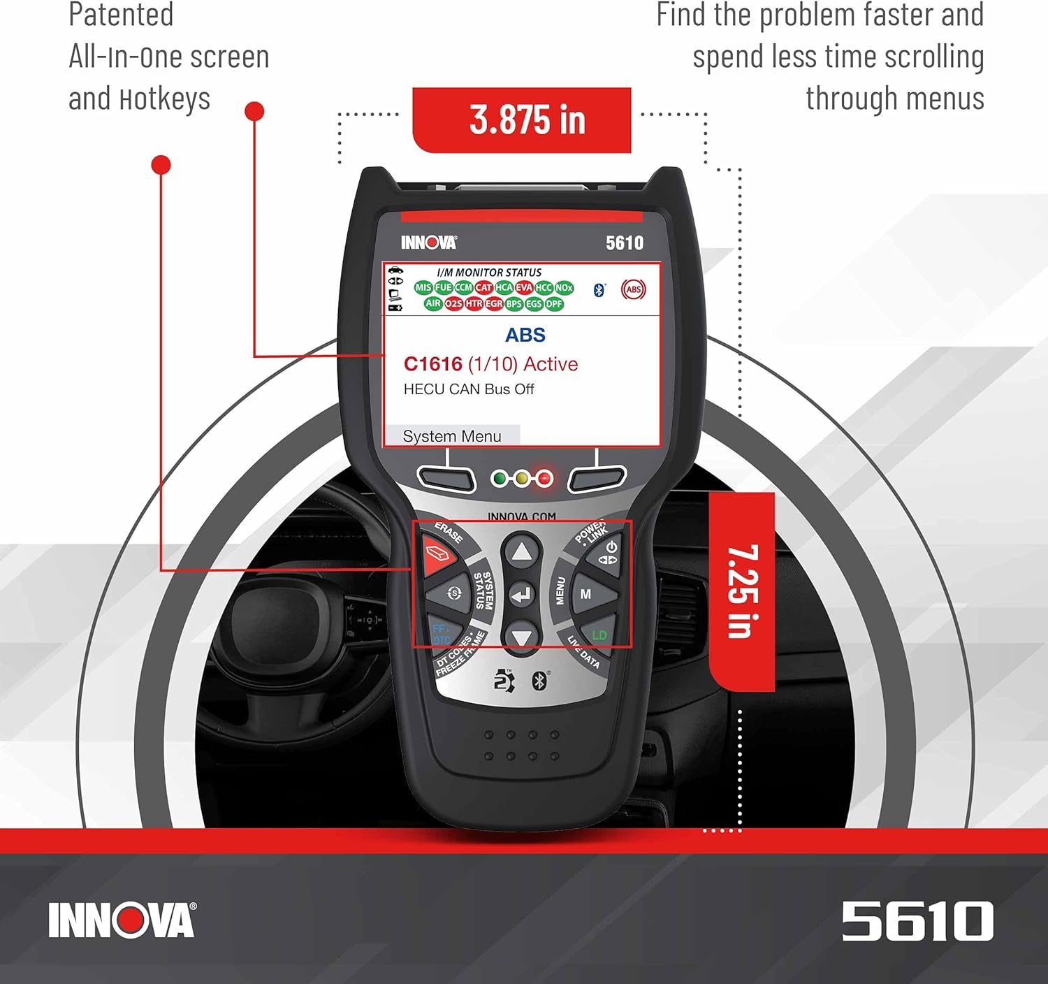 INNOVA 5610 - Newest 2022 OBD2 Diagnostic Code Scanner - BiDirectional System Test, Special Reset Function, All System Scan, Live Data