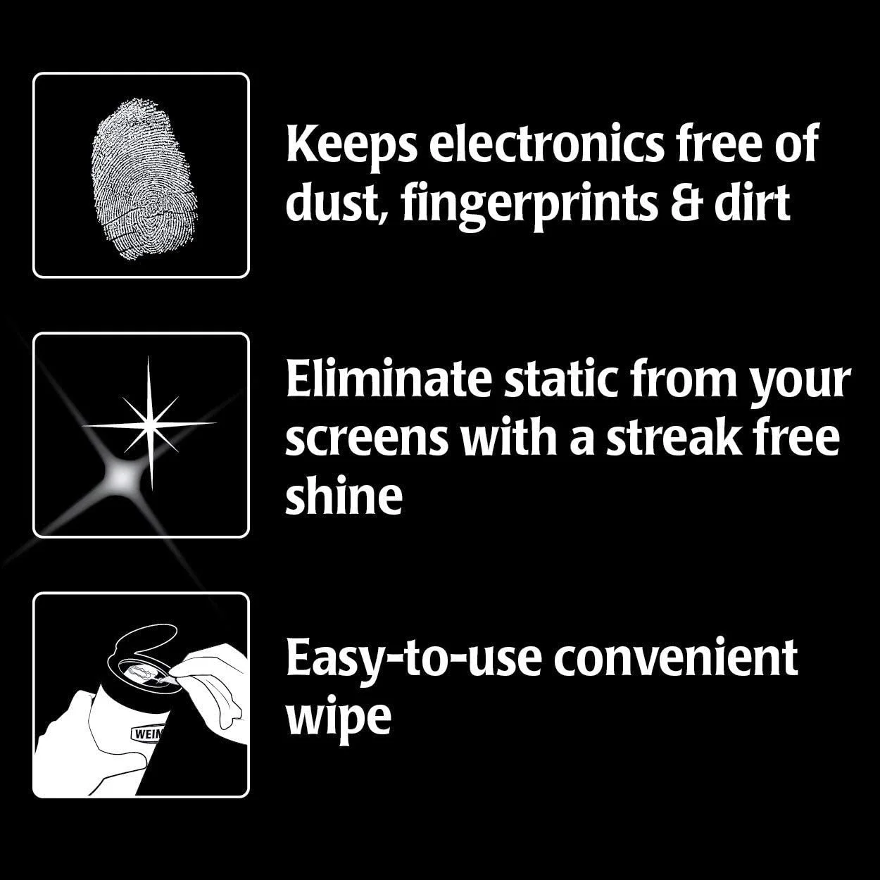 Weiman Disinfecting Electronic Cleaning Wipes, 30 Count