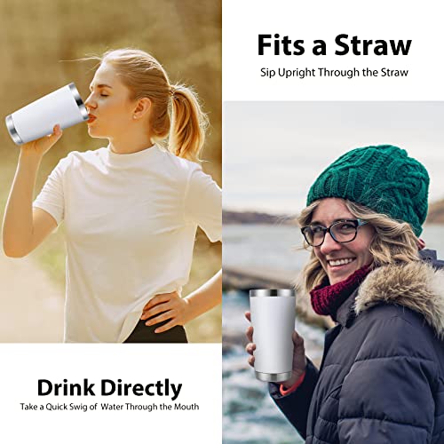 DOMICARE 20oz Stainless Steel Tumbler Bulk with Lid, Double Wall Vacuum Insulated Travel Mug, Powder Coated Coffee Cup, Powder Black, 8 Pack