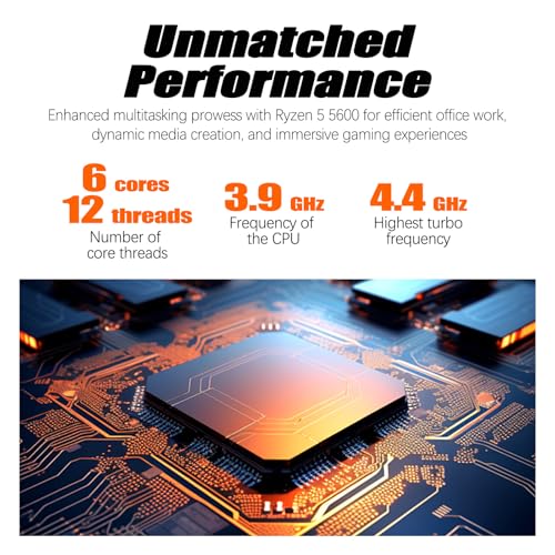 LXZ Desktop Computer, R5 5600G, 4.4GHz, 16GB DDR4, 1TB NVMe SSD