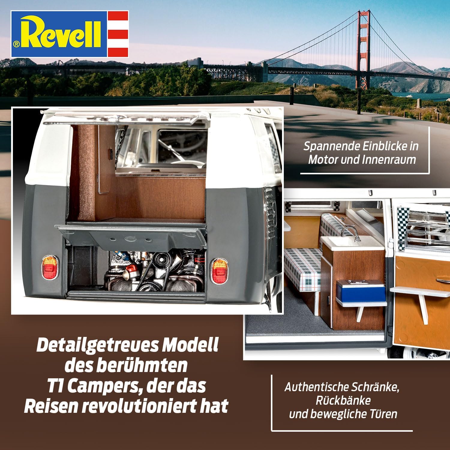 Revell 07674 VW T1 Camper 1:24 Scale Unbuilt/Unpainted Plastic Model Kit