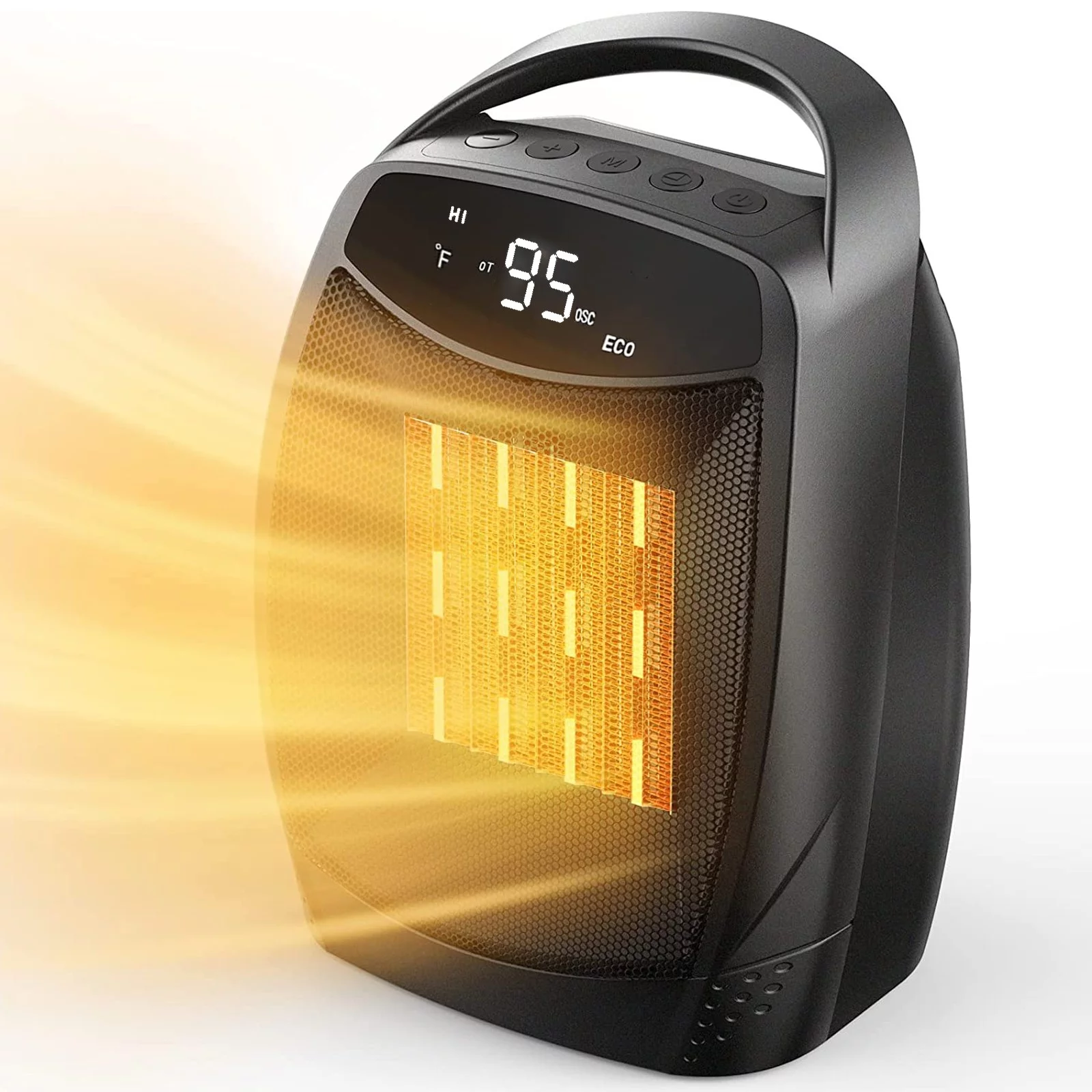 Electric Space Heater for Indoor - Small Portable Heater with 4 Modes, 1 Second Heating & Overheating Protection (1500W)