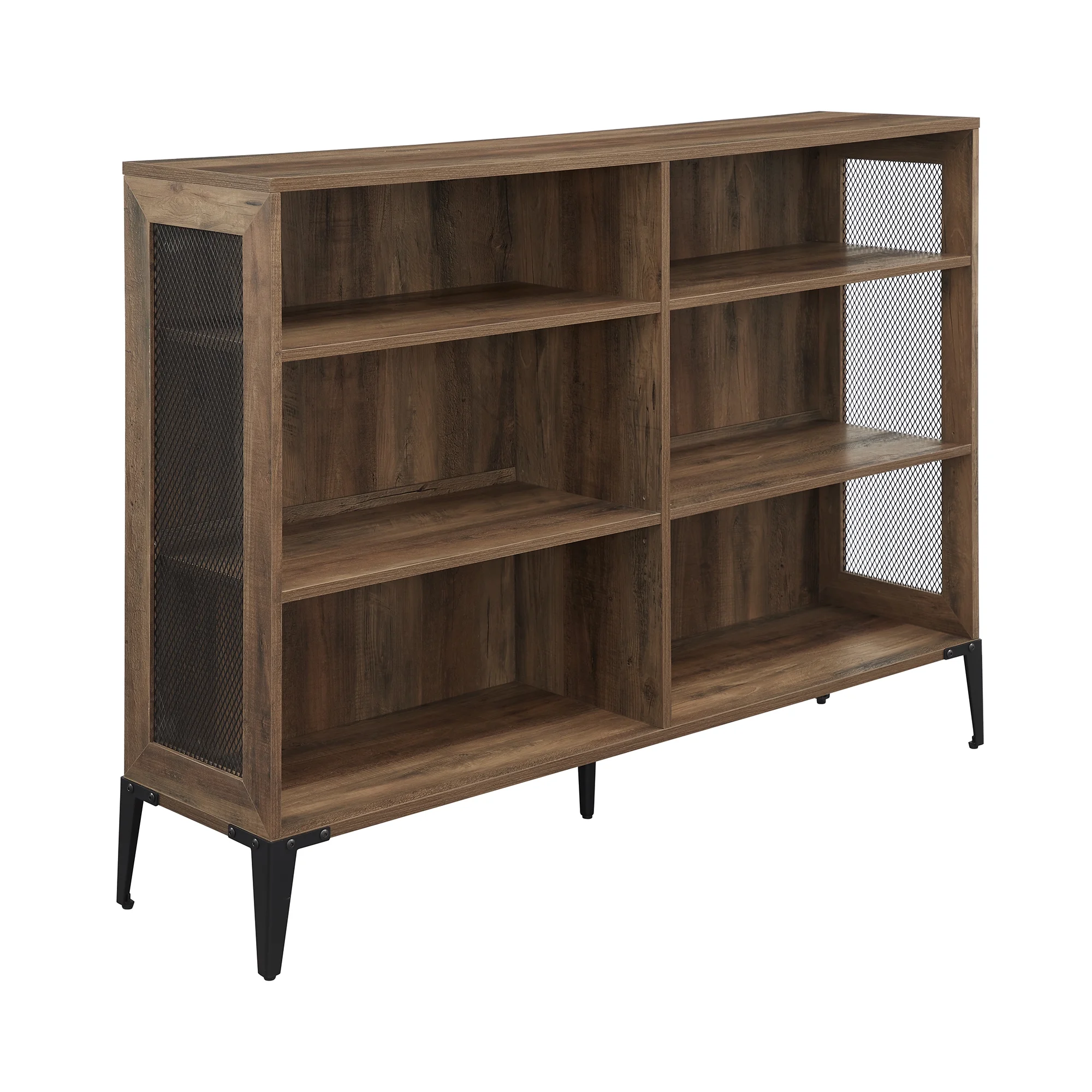 Walker Edison Designs Jeremy 6-Shelf Reclaimed Bookcase, Barnwood