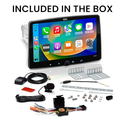 BOSS Audio Systems BVCP9700A-FL Single DIN Car Stereo Wireless Apple CarPlay, Android Auto, 7 Inch Touchscreen, Bluetooth, AM/FM Radio Receiver