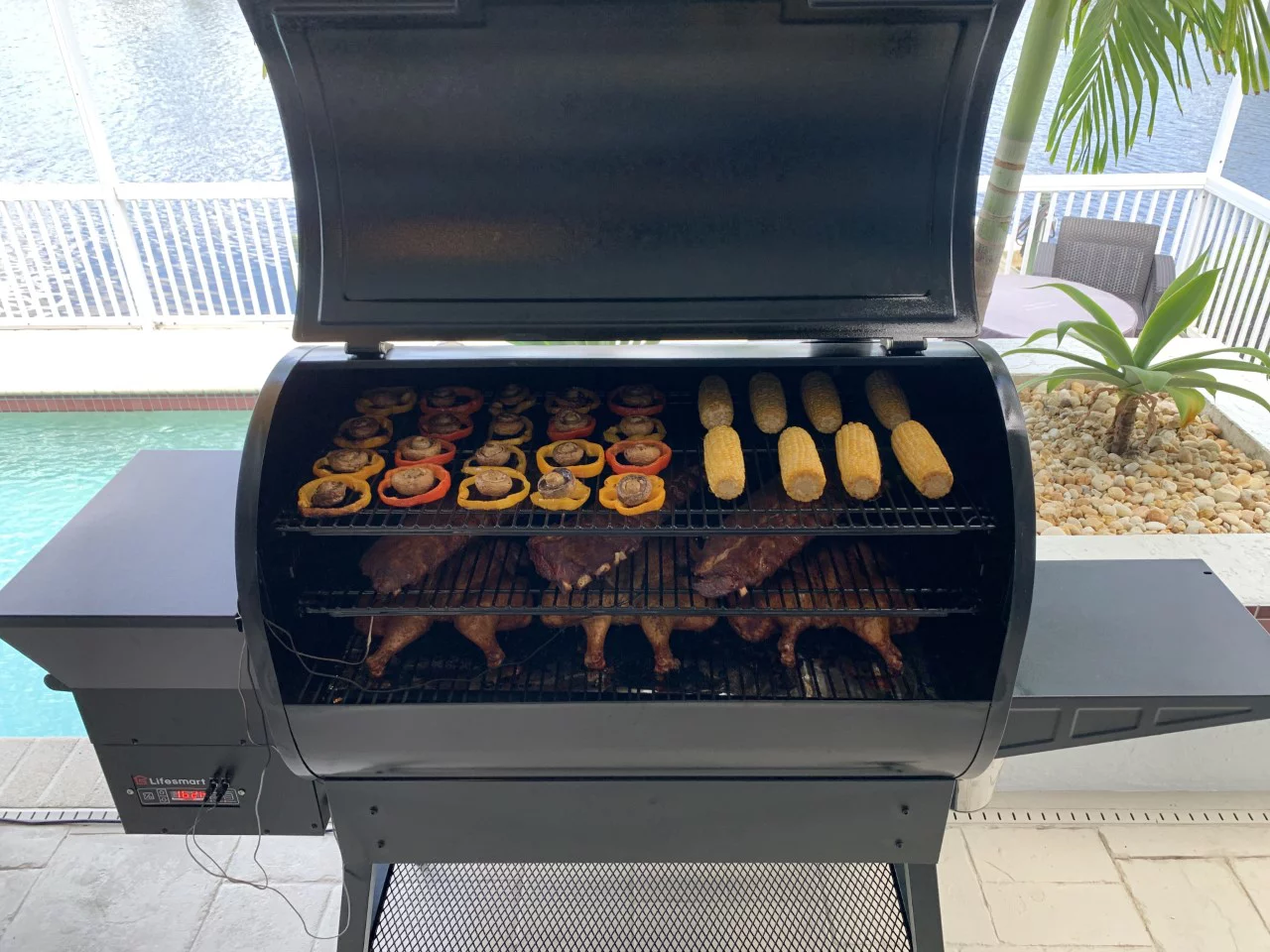 Lifesmart 1500 Square Inch Pellet Grill and Smoker with Dual Meat Probes, Precision Digital Control and 3 Cooking Racks