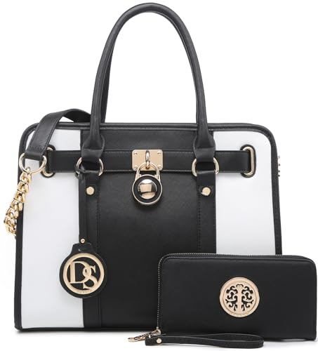 Dasein Women Ladies Handbags Purses Top Handle Satchel Tote Work Bag Shoulder Hobo Bag with Wallet Set 2pcs