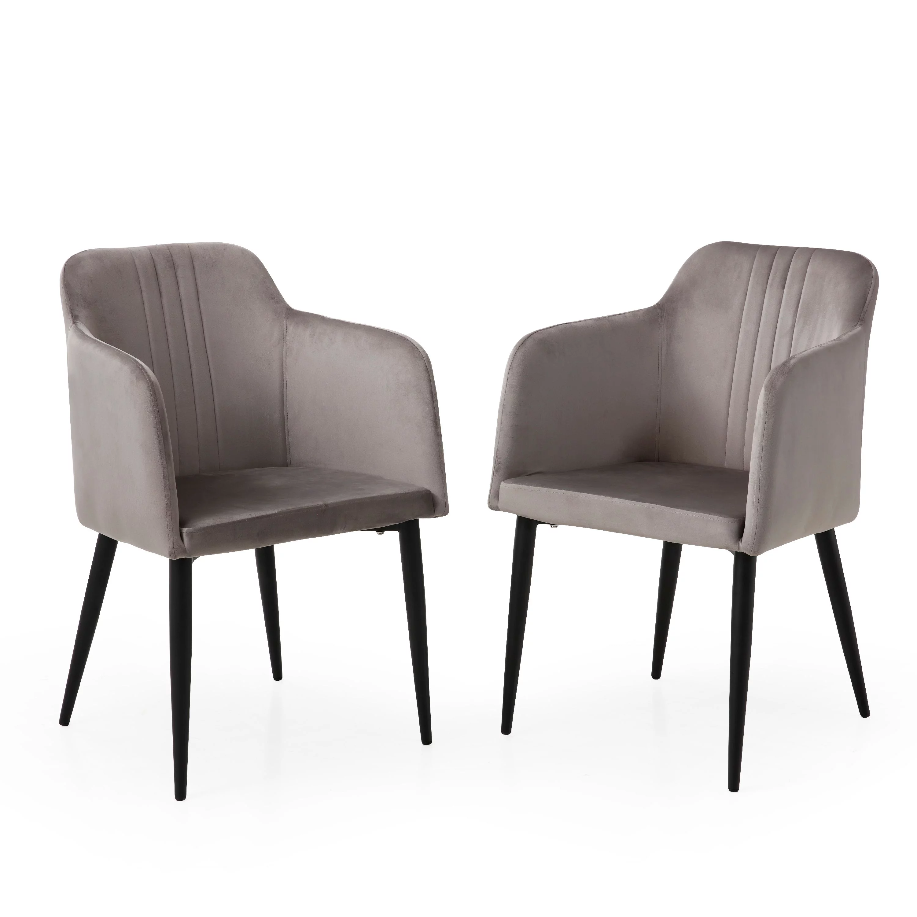 AC Pacific Jason Modern Dining Chair, Set of 2, Midnight Grey