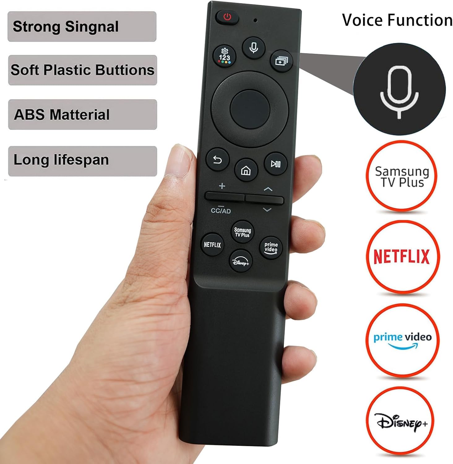 Voice Replacement Remote Control BN59-01385A for Samsung Smart TV Remote Controller for Samsung Crystal UHD QLED 4K 8K Smart TVs(2020/2021/ 2022)