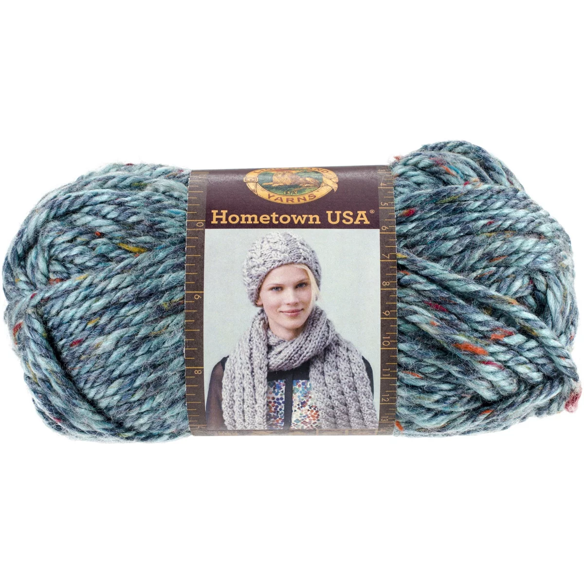Lion Brand Hometown USA Yarn - Key Largo Tweed, Multipack of 12