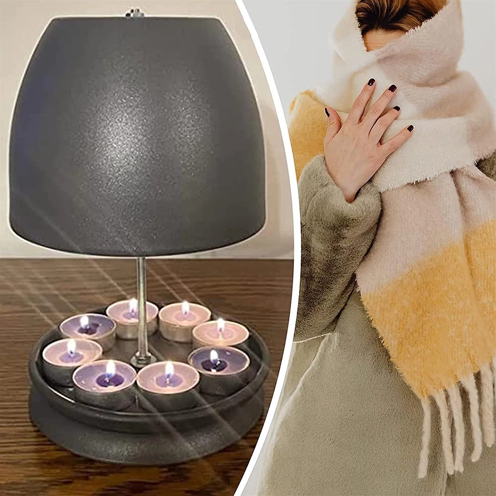 Anself Tea Light Stove Candle Table Heater, Double Walled Oven Radiator