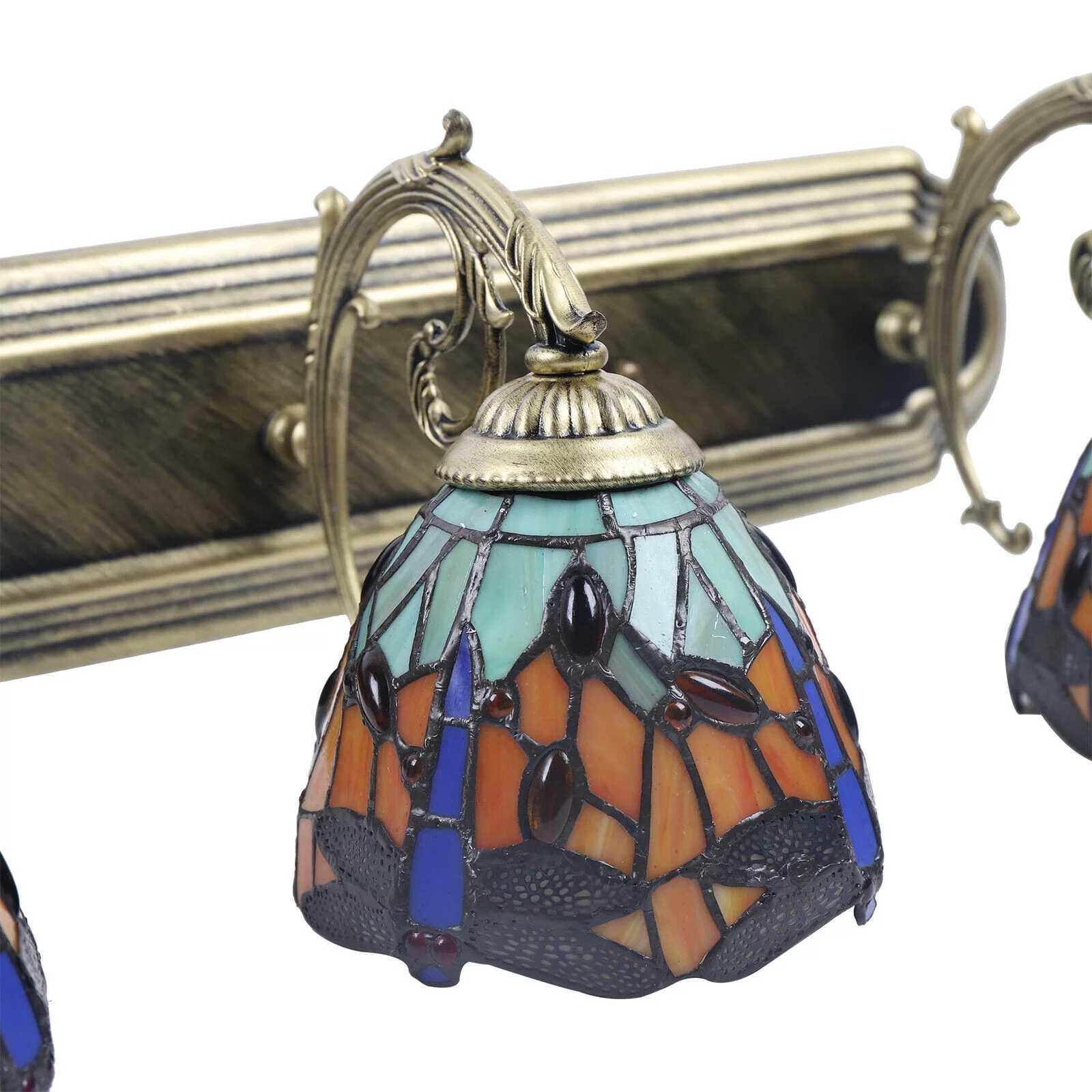 TFCFL Dragonfly Wall Sconce Lamp Stained Glass Bathroom Tiffany Style Lighting Fixture