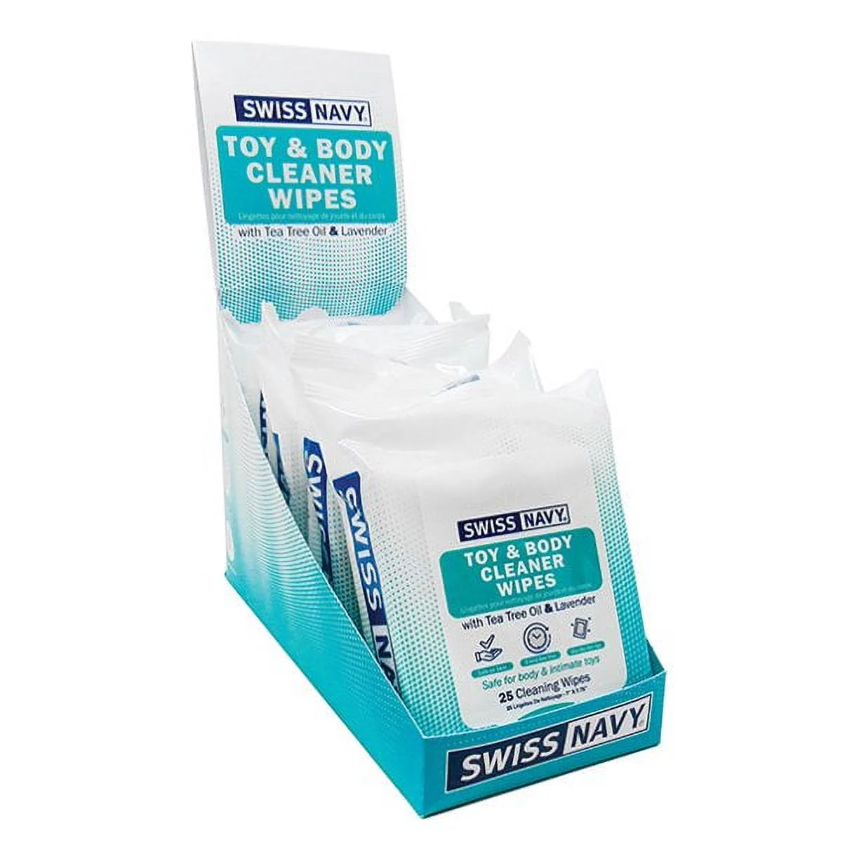 Swiss Navy Toy & Body Cleaner Wipes 25ct - 6ct Display Box