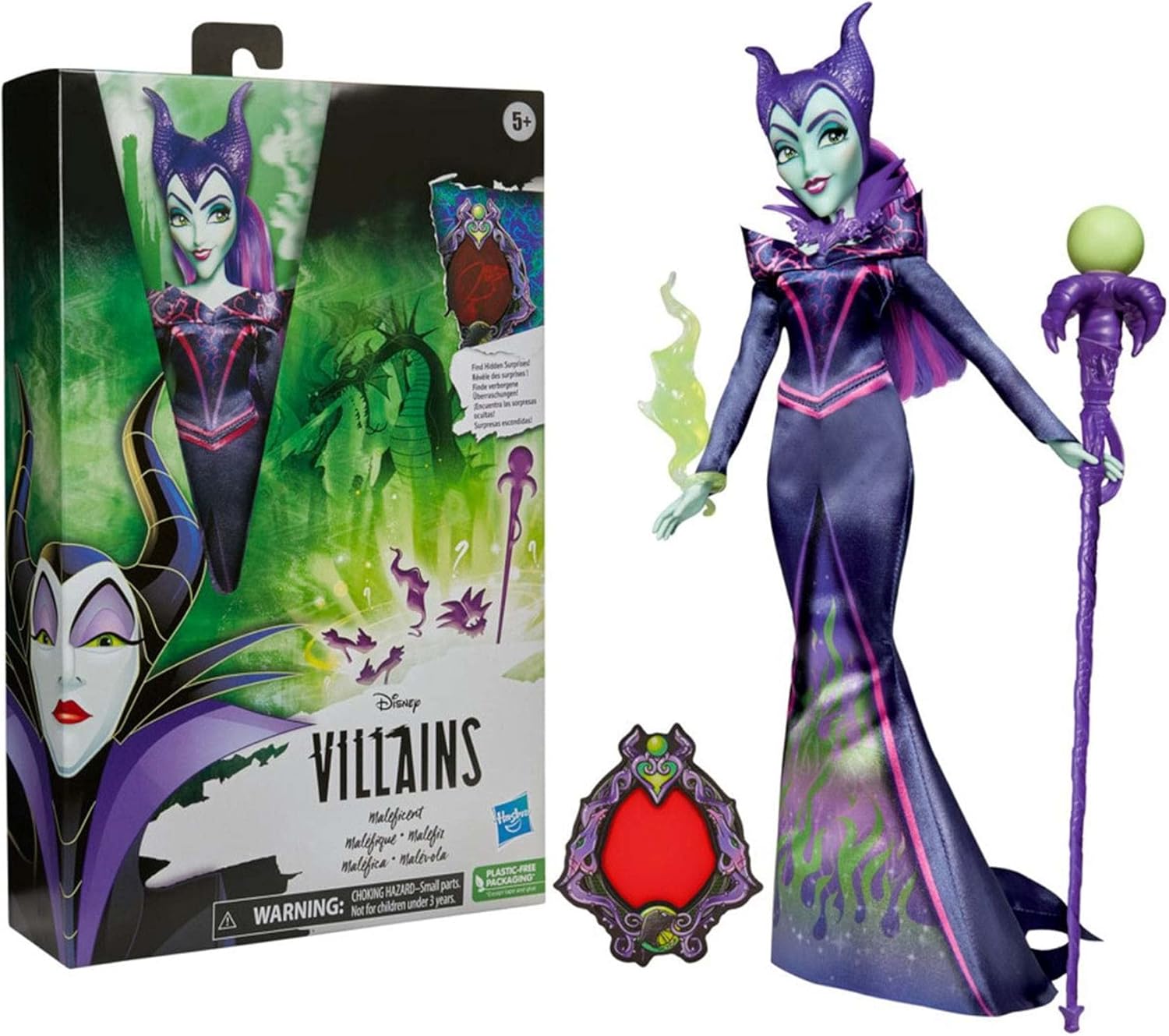 Disney Villains Maleficent Fashion Doll, Accessories and Removable Clothes, Disney Villains Toy for Kids 5 Years and Up