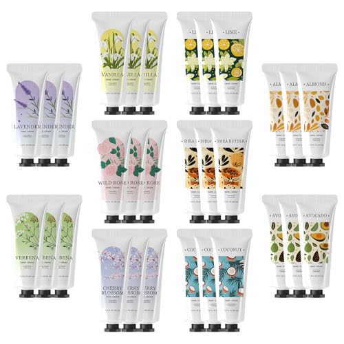 BODY & EARTH 30 Pack Hand Cream Lotion Bulk Mini Hand Lotion Hand Cream for Women Thanksgiving Gifts Christmas Gifts Stocking Stuffers and Bridesmaid Gifts
