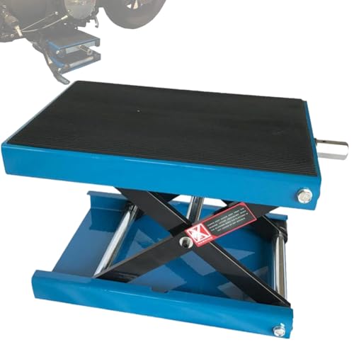1100 LB Wide Deck Motorcycle/ATV Center Scissor Lift Jack Hoist Stand Bikes, Deep Blue