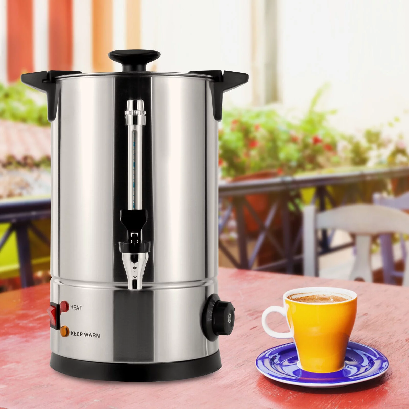 8L/2.11gal Catering Kitchen Hot Water Boiler Tea Coffee Urn 1000W(Stainless Steel )