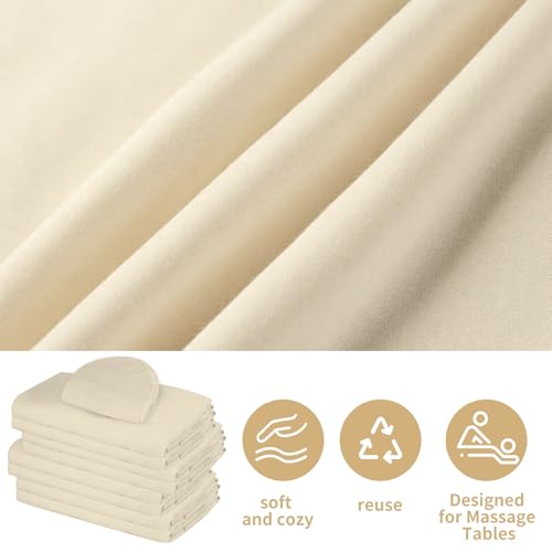 4 Sets Premium Microfiber Massage Table Sheets Set 3 Piece Set Includes Massage Table Cover Fitted Sheet and Fitted Face Rest Cover, White