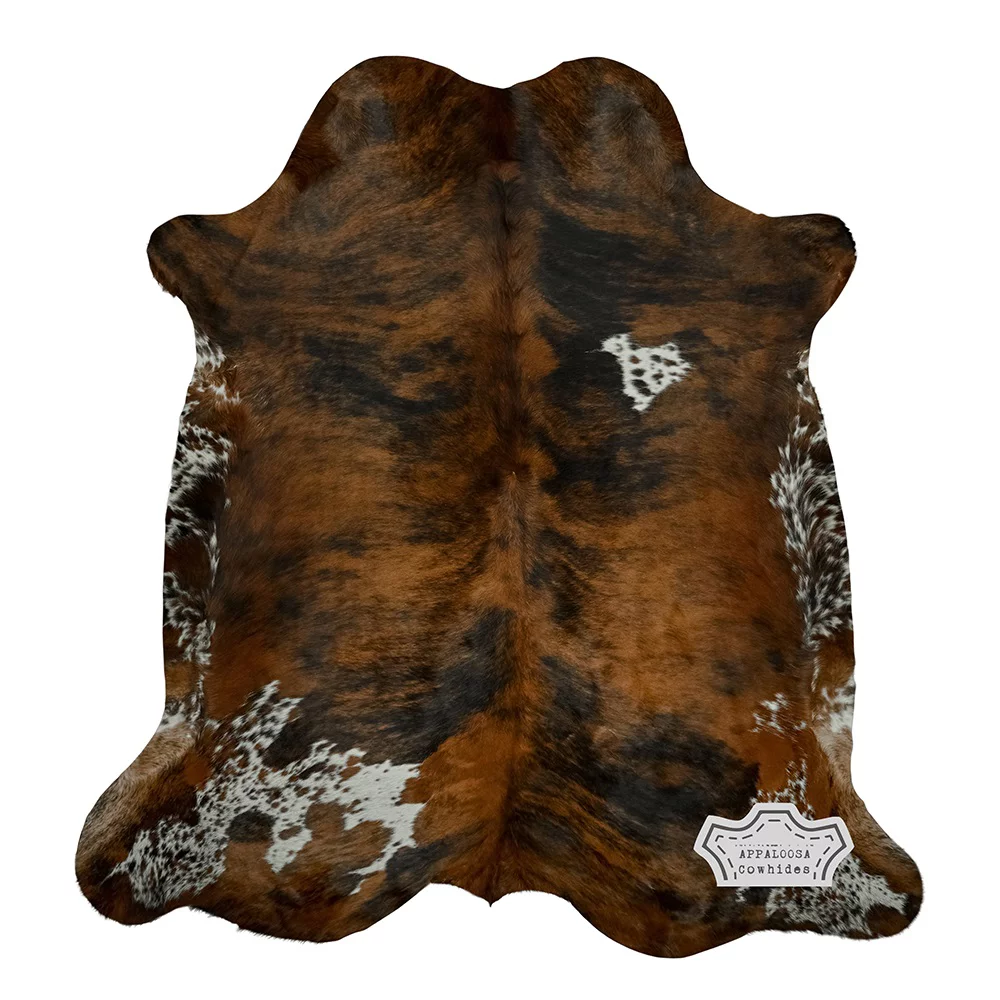 100% Genuine Leather  Real Cowhide Rug in Medium Tricolor | Extra Large 6' x 8'| Best Price Guaranteed