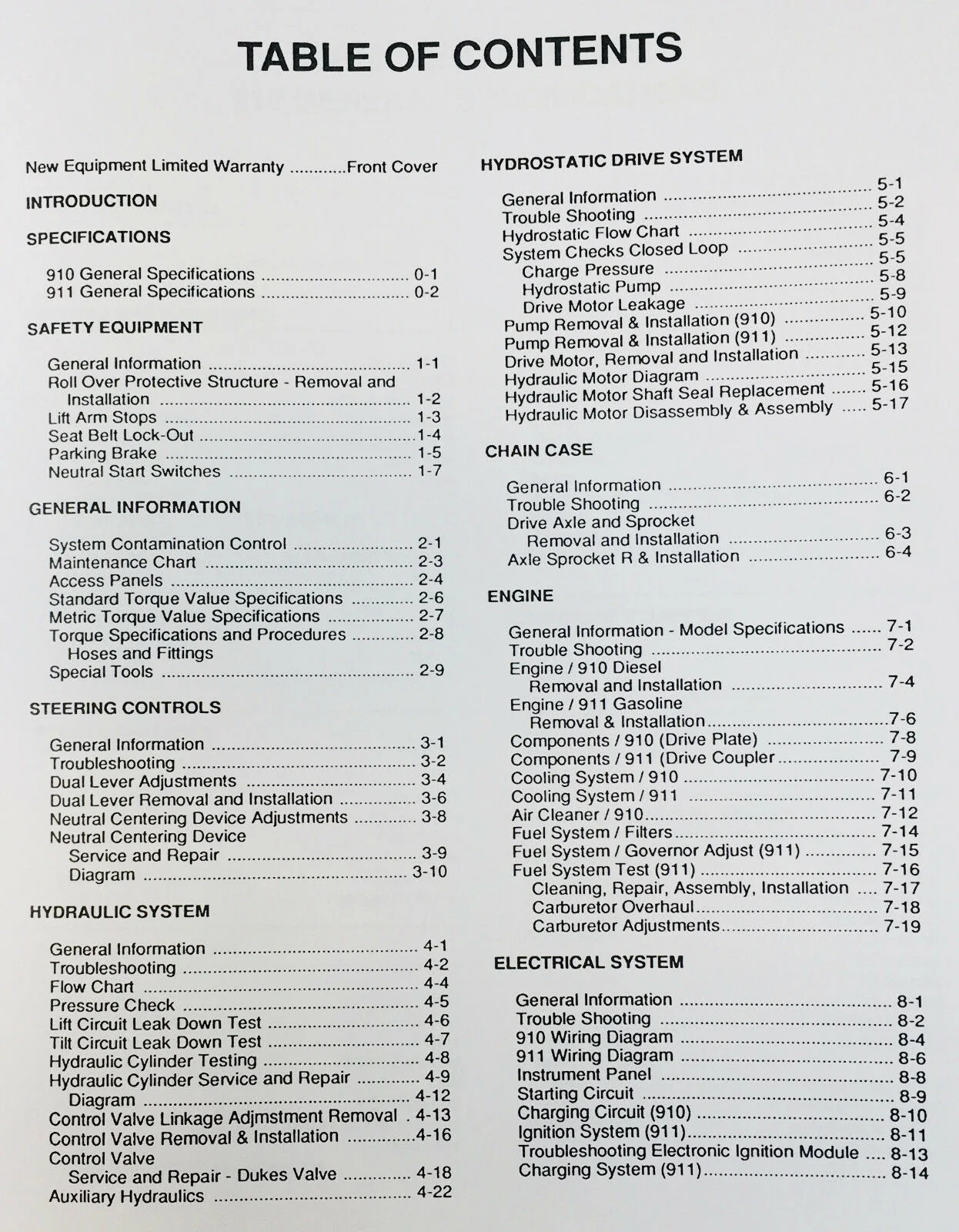 Mustang 910 911 Skid Steer Service Repair Manual Technical Shop Book