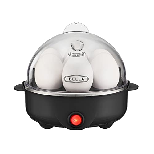 BELLA Rapid Electric Egg Cookers (7 Egg Capacity) - Black and White