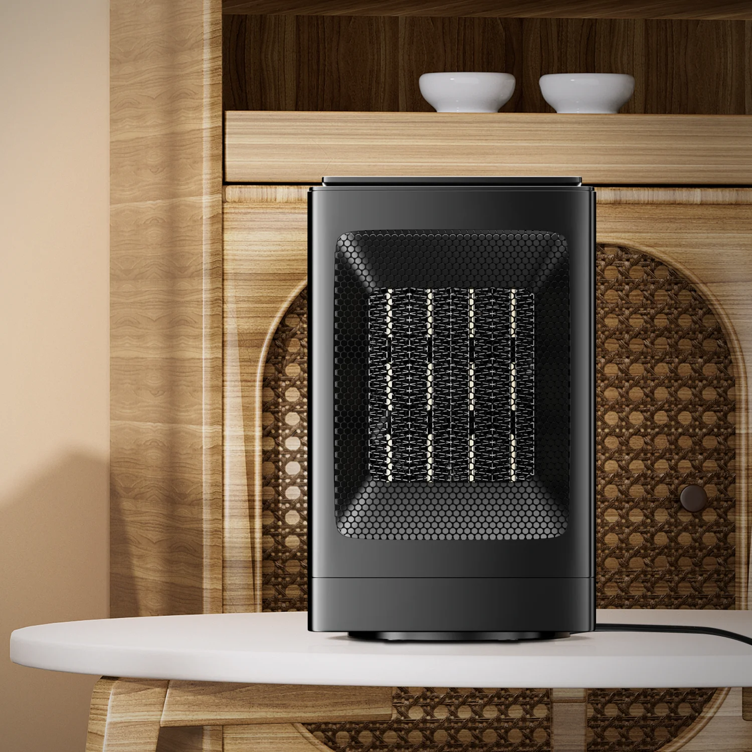 Magshion LCD Display Space Heater, Portable Space Heater with Timer, 1500W PTC Electric Heater Fan, for Home Office Dorm Room, Black