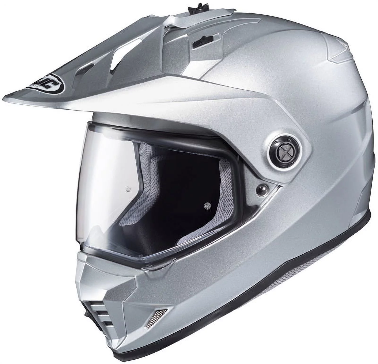 HJC DS-X1 Solid Gloss Silver Helmet size Medium