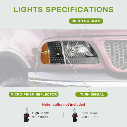 AUTOSAVER88 Switchback LED Tube Headlights Assembly Compatible with 2009 2010 2011 2012 2013 2014 Ford F150 F-150 DRL Headlight Headlamp Replacement Pair Black Housing Clear Reflector