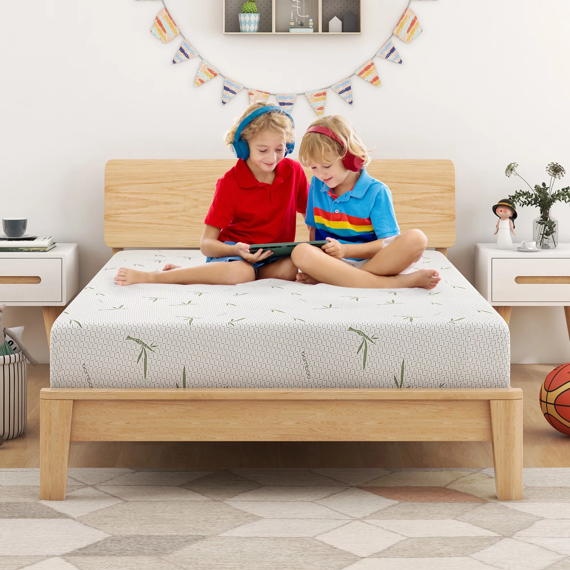 Full Mattress, 8 inch Memory Foam Mattress Bed in a box, with Green Tea Cooling Gel, Medium, Made in USA