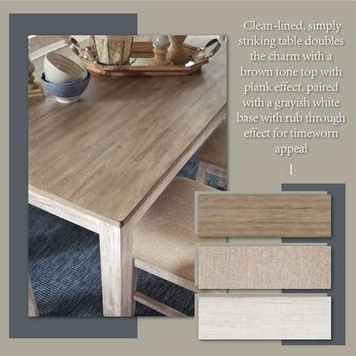 Signature Design by Ashley Caitbrook Rustic 7 Piece Dining Set, Include Table and 6 Chairs, Gray