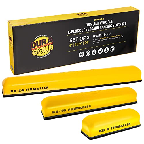 Dura-Gold Pro Series K-Block Sander Firm & Flex Hand Sanding Block Kit, 9