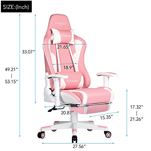 GTRACING Gaming Chair with Footrest Speakers Video Game Chair Bluetooth Music Heavy Duty Ergonomic Computer Office Desk Chair