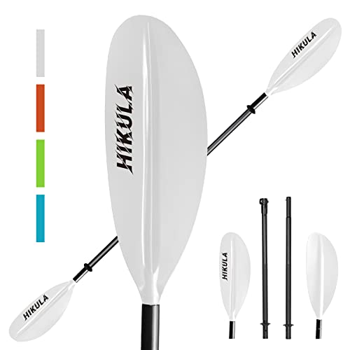 Kayak Paddle 4 Pieces Aluminum Shaft and PP Blade Floating 86.6in/220cm, 90.5inch/230cm Lightweight Oars