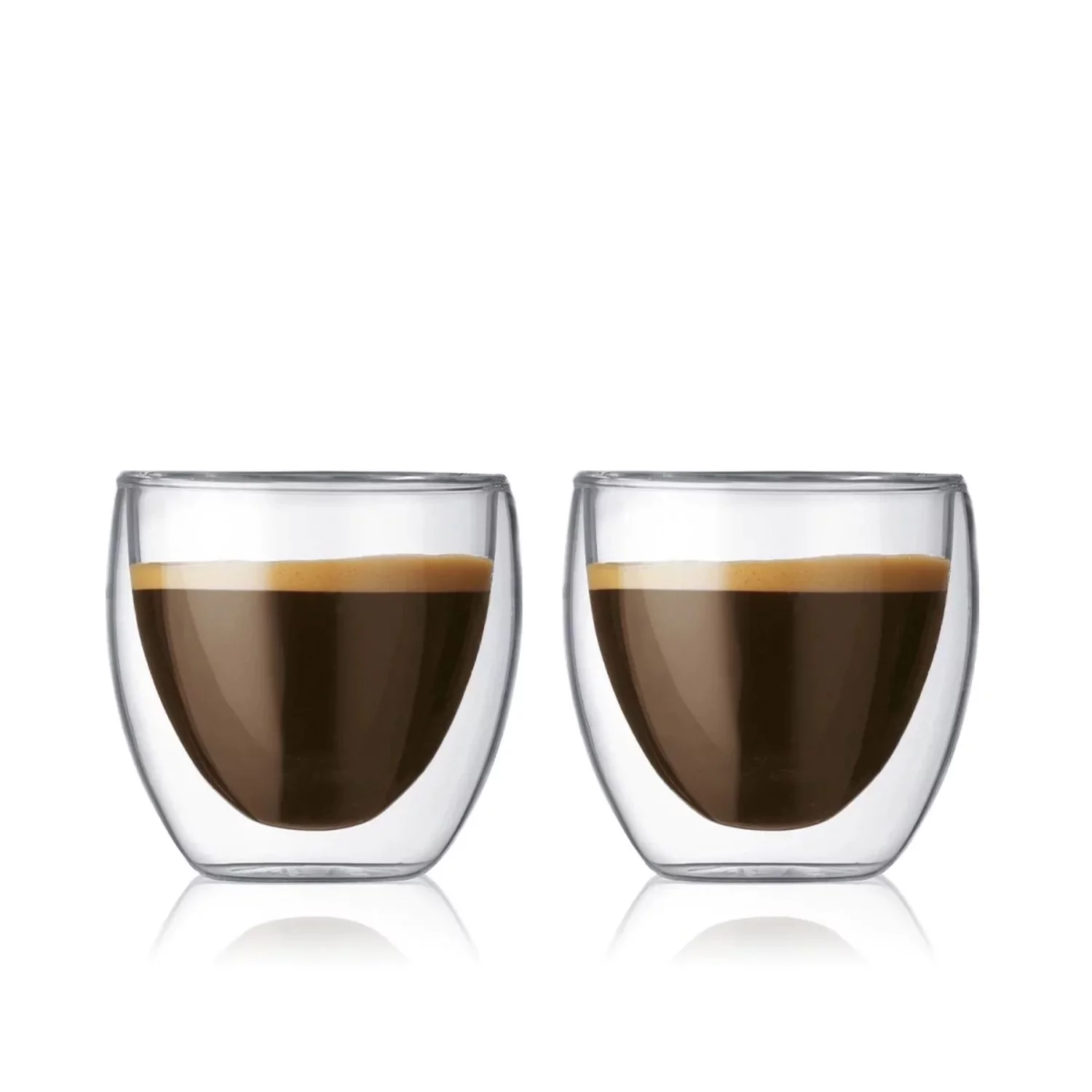 Bodum 2 pcs Glass, Double Wall, extra Small, 0.08 l, 2.5 oz
