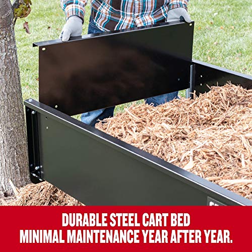 CRAFTSMAN, CMXGZBF7124355, 750-lb Capacity Steel Tow Behind Dump Cart, 12 Cubic Feet Capacity, Removable Tailgate - Garden Utility Trailer, 16” x 4” Pneumatic Tires