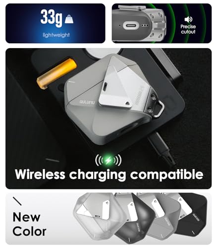 Aulumu A09 Geometric AirPods Pro 2 Case [2nd/1st Generation] with Lock | Protective Cover with Nylon Buckle | Alloy Armour | Compatible with Apple AirPods Pro(2023/2022/2019) - Gray