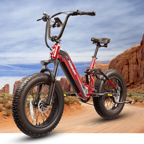 PUCKIPUPPY Corgi Electric Bike for Adults, Peak 1000W Motor, 48V 20Ah Battery Ebike, 20''×4.0'' Fat Tire Full Suspension Electric Mountain Bike, Up to 28MPH & 80Miles Range, LCD Display, 7 Speed