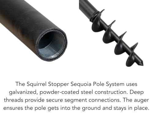 Sequoia Squirrel Proof Pole System with 4 Hanging Stations - Bird Feeder Pole System Only