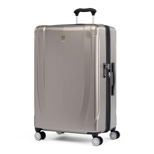 Travelpro Pathways 3 Hardside Expandable Luggage, 8 Spinner Wheels, Lightweight Hard Shell Suitcase, Carry On 21 Inch, Black Knight