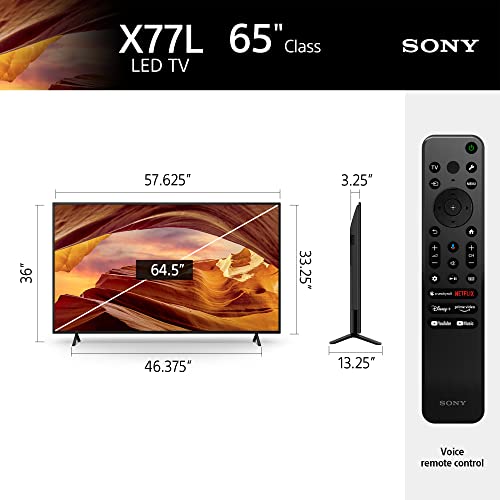 Sony 75 Inch 4K Ultra HD TV X77L Series: LED Smart Google TV KD75X77L- Latest Model, Black