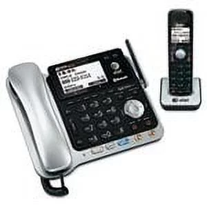 AT&T TL86109 DECT 6.0 2-Line Expandable Corded/Cordless Phone with Bluetooth Connect to Cell and Answering System, Silver/Black, 1 Handset 2 x Phone Line - Speakerphone - Answering Machine - Backlight